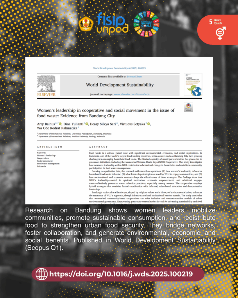 Women's leadership in cooperative and social movement in the issue of food waste: Evidence from Bandung City