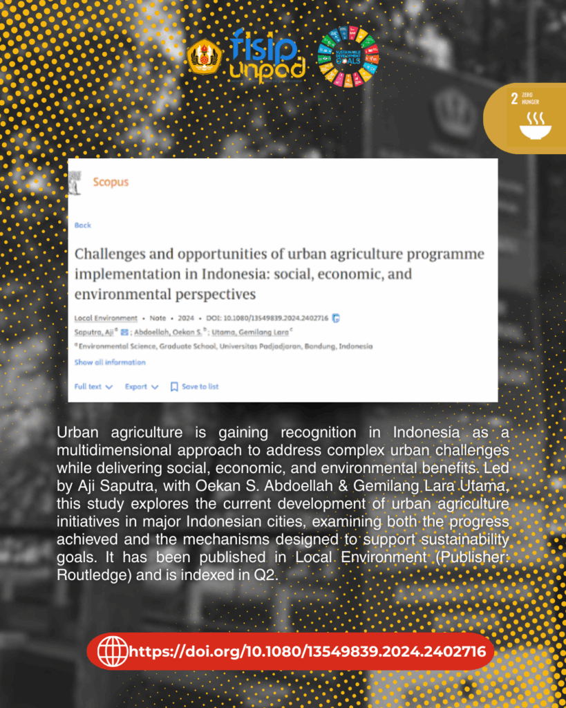 Challenges and opportunities of urban agriculture programme ...