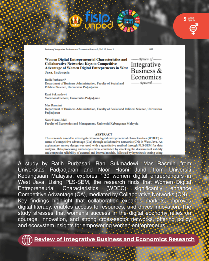 Women Digital Entrepreneurial Characteristics and Collaborative Networks: Keys to Competitive Advantage of Women Digital Entrepreneurs in West Java, Indonesia