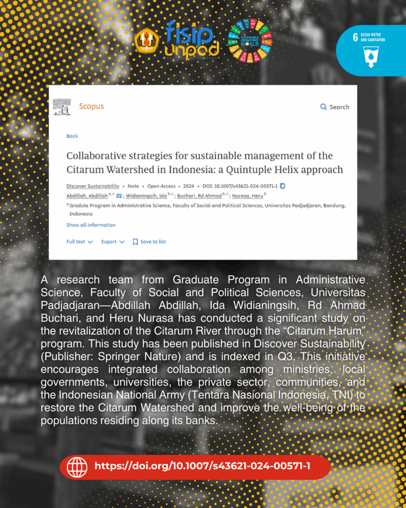 Collaborative strategies for sustainable management of the Citarum Watershed in Indonesia: a Quintuple Helix approach