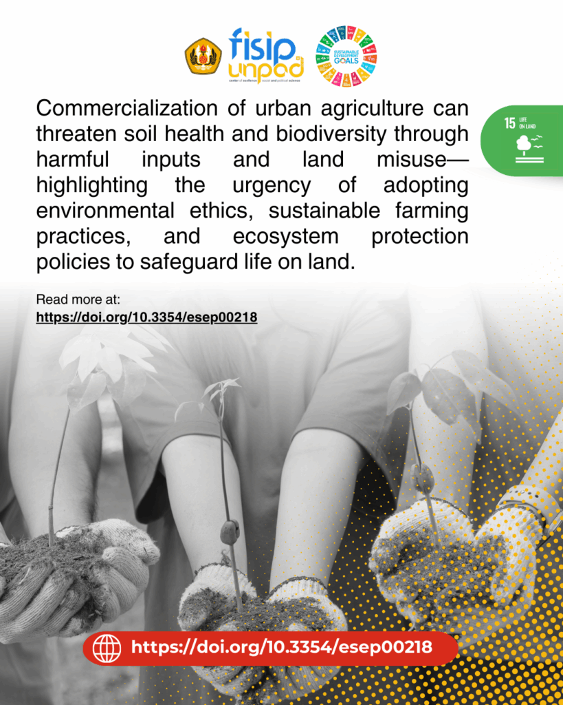 Environmental ethics under commercialization of urban agriculture