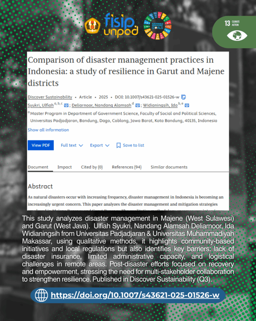 Comparison of disaster management practices in Indonesia: a study of resilience in Garut and Majene districts