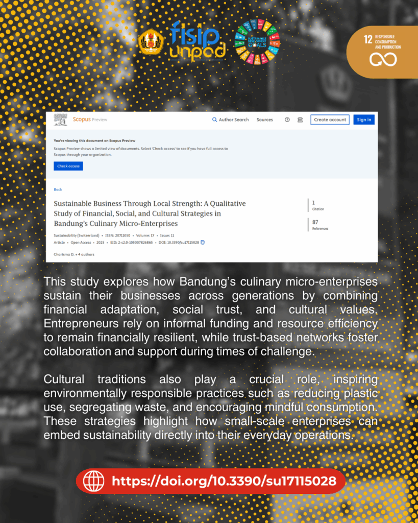 Sustainable Business Through Local Strength: A Qualitative Study of Financial, Social, and Cultural Strategies in Bandung’s Culinary Micro-Enterprises